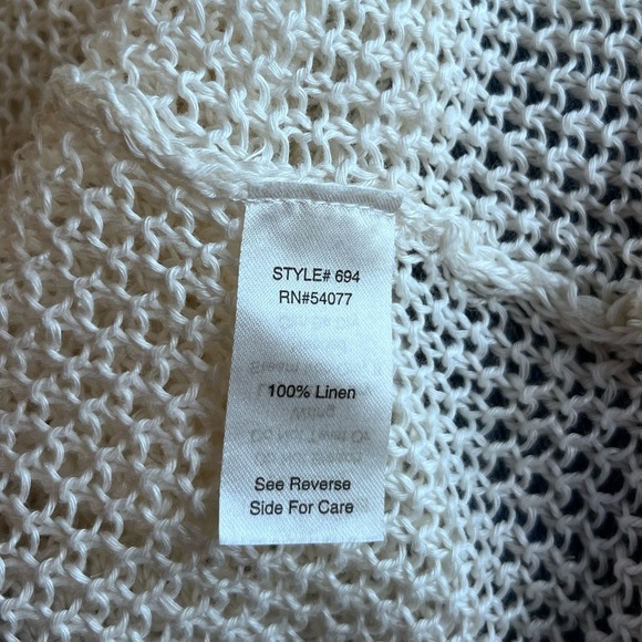 Cabi Linen Crochet Knit Sleeveless Tank Ivory Boho Beach Top Size S - Picture 9 of 9